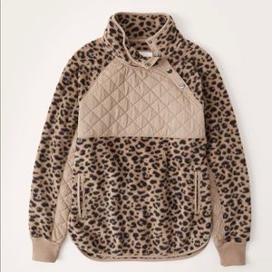 Abercrombie and Fitch Asymmetrical Cheetah Fleece